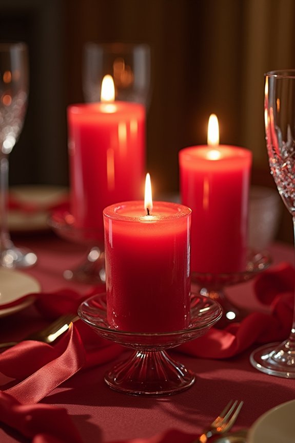 elegant red candle favors