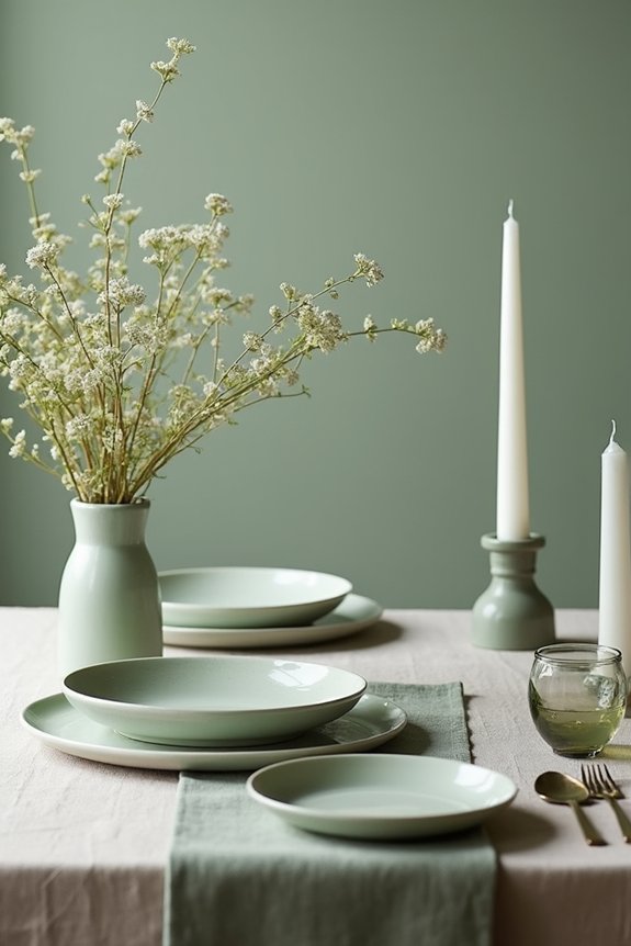 elegant sage green tablescapes