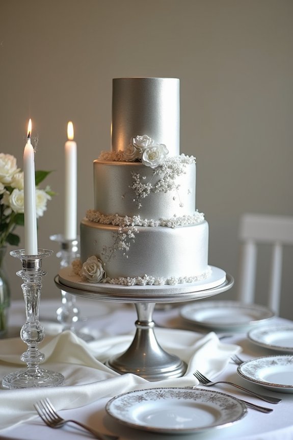 elegant silver anniversary display