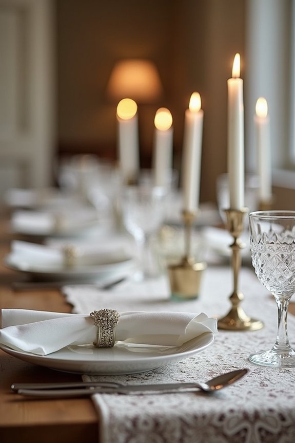 elegant silver napkin accents