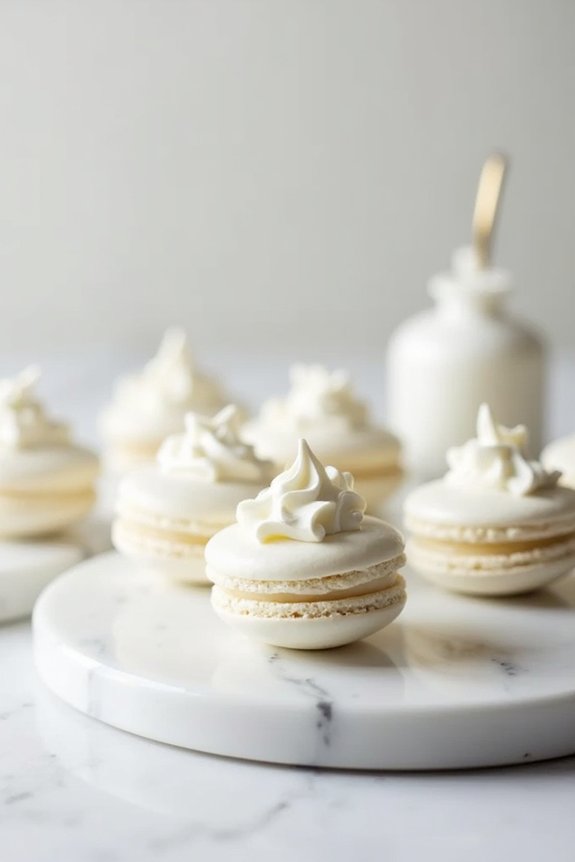 elegant white desserts presentation