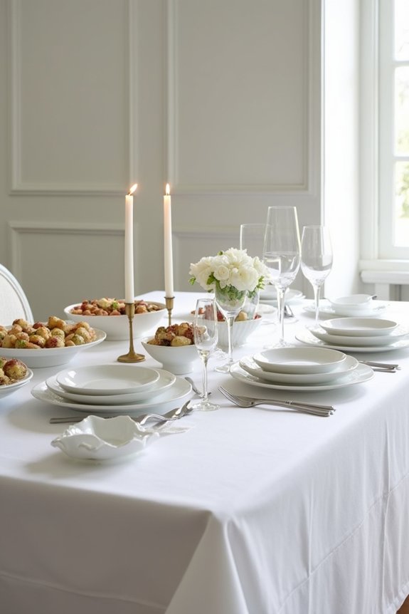 elegant white food presentation