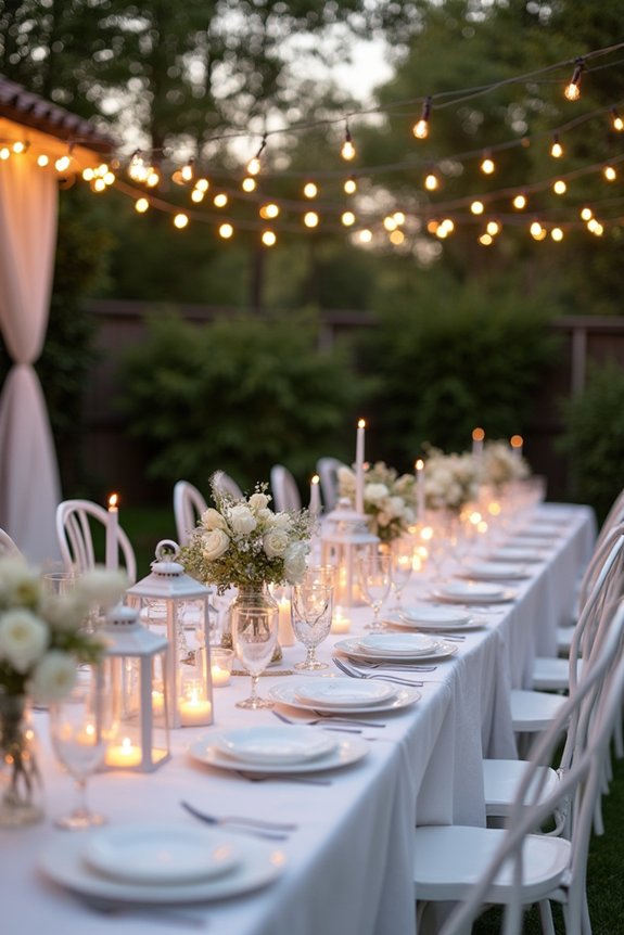 elegant white party lighting