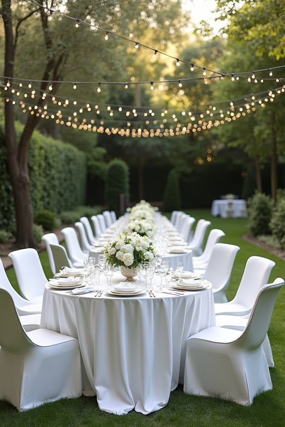elegant white party planning