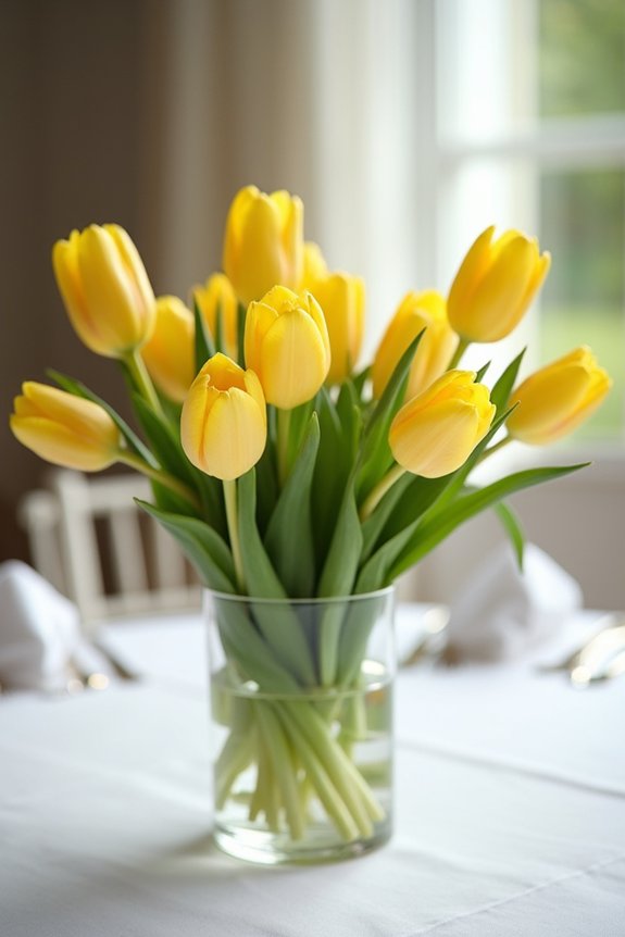 elegant yellow tulip arrangements