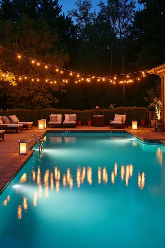 enchanting evening pool lighting