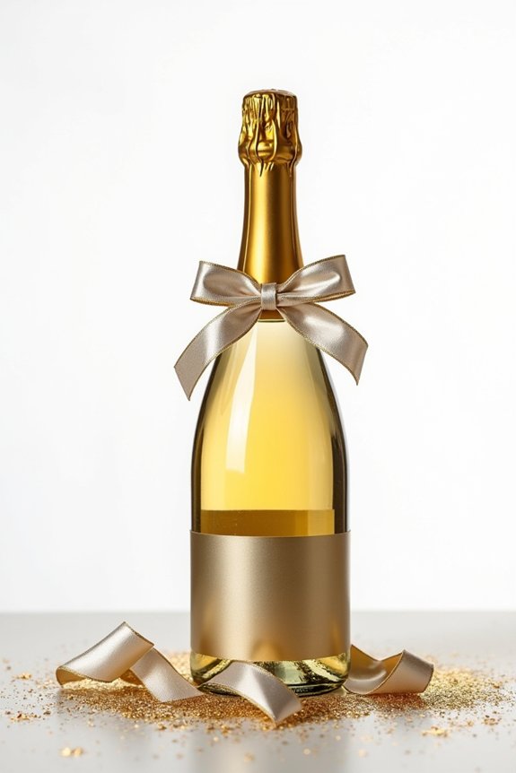 festive champagne bottle decoration