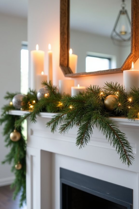 festive fireplace mantel decor