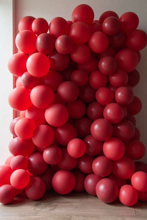 festive red balloon backdrop