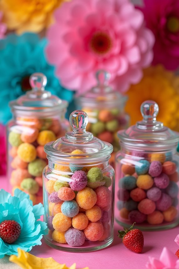 fiesta themed candy jar centerpieces