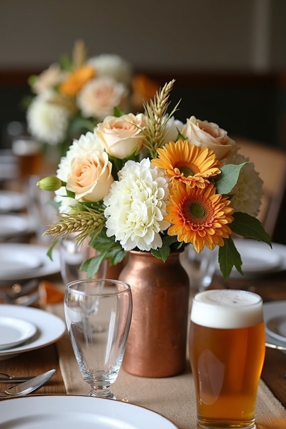 floral centerpieces for beer