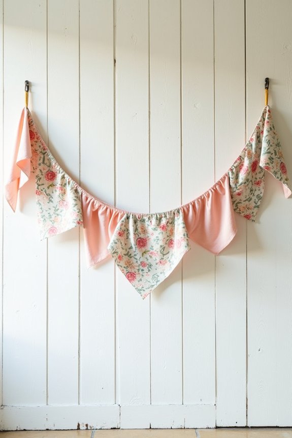 floral fabric bunting craft