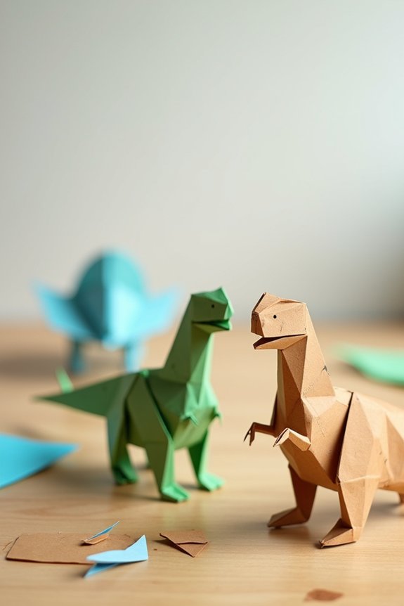 fold origami dinosaur creations