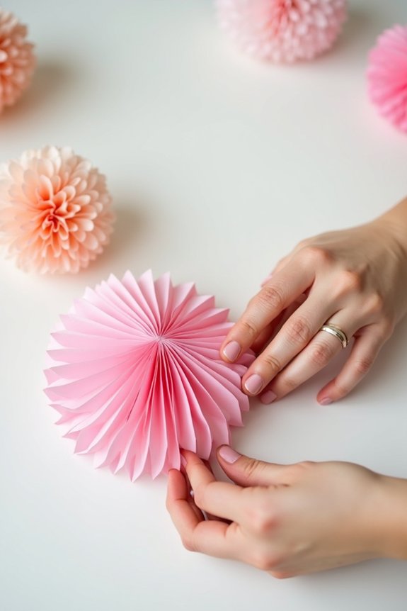 fold tissue paper accordion style