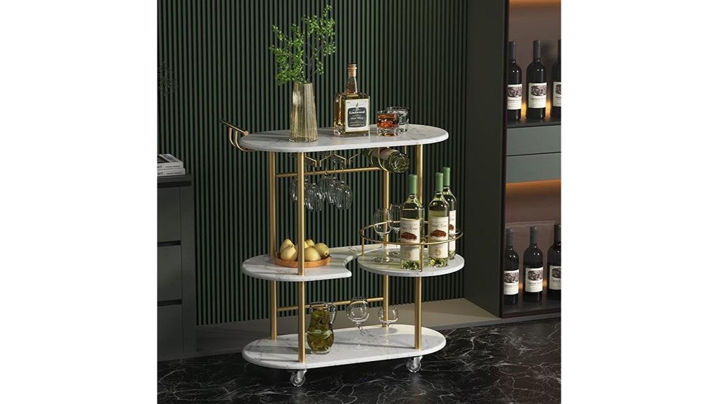 four tier mobile serving cart