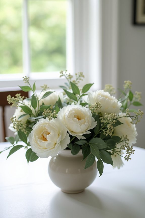 fresh flowers and greenery