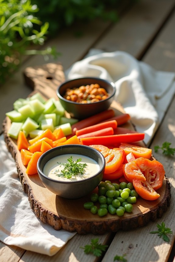 fresh healthy garden dips