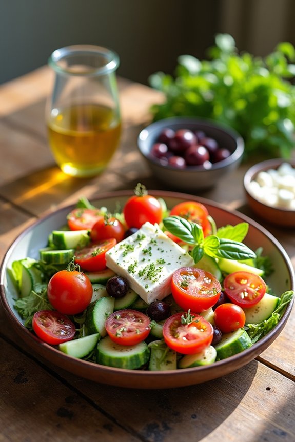 fresh vibrant greek salads