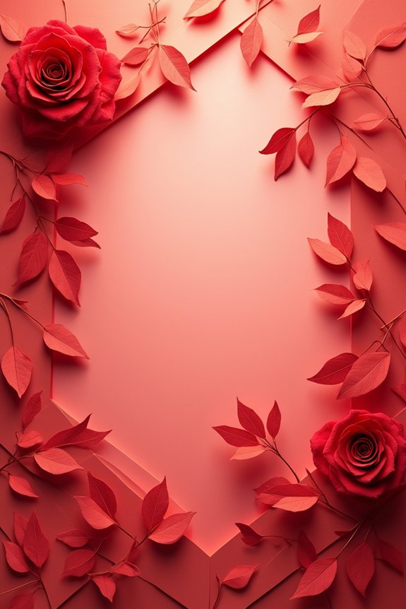 geometric floral red backdrops