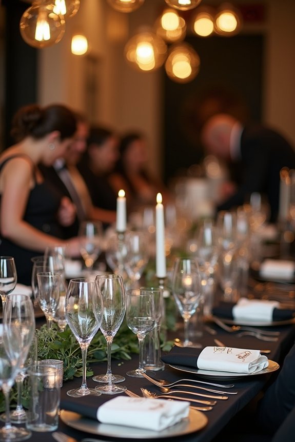 glamorous black tie birthday celebration