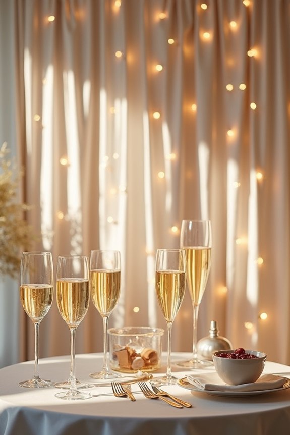 glamorous metallic curtain backdrop