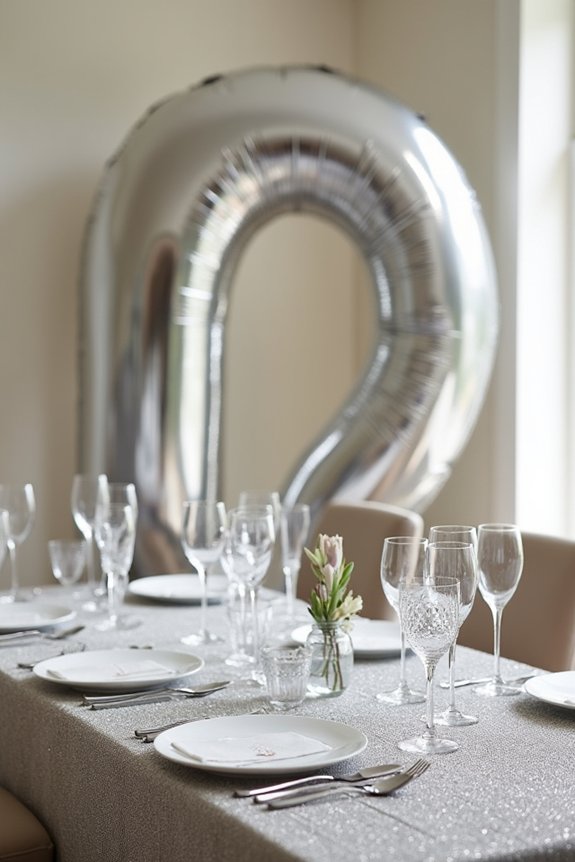 glamorous silver party decorations