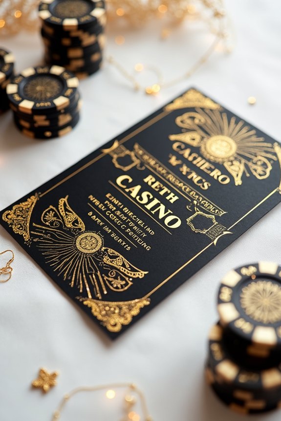 glamorous vegas casino invitations