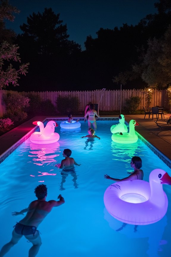 glow in the dark pool party