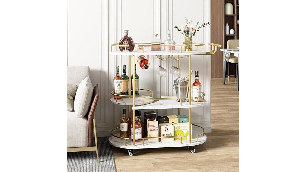 gold bar cart storage