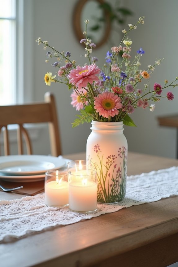 hand painted mason jar centerpieces