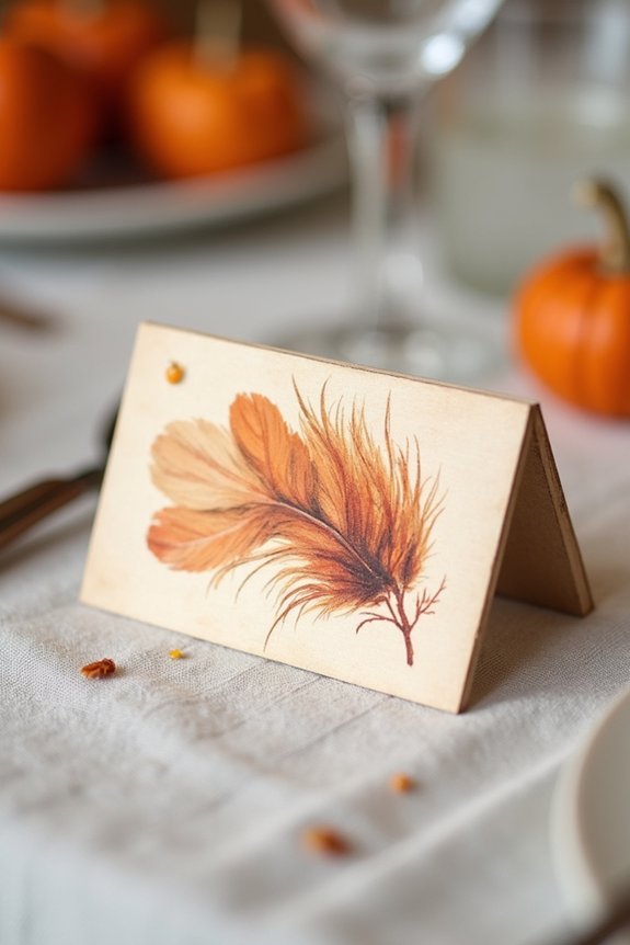 hand painted thanksgiving turkey place cards