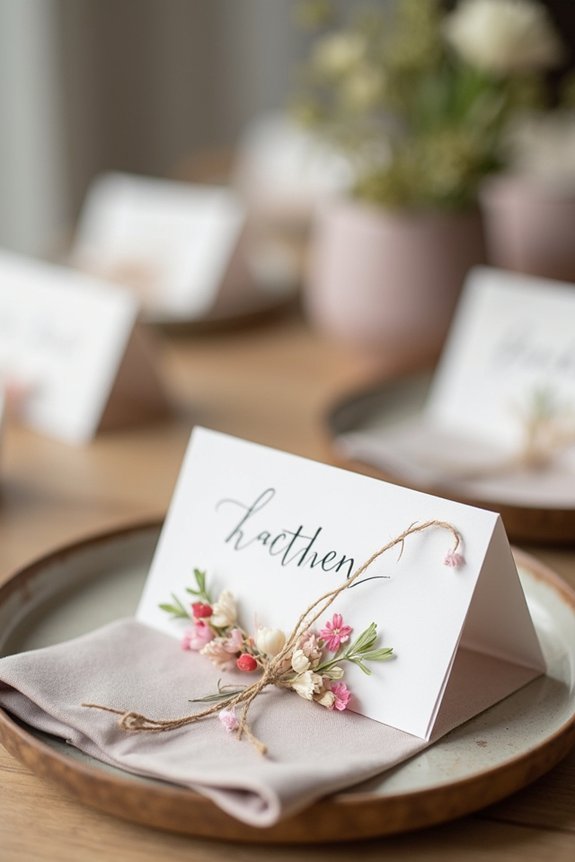 handmade personalized place cards
