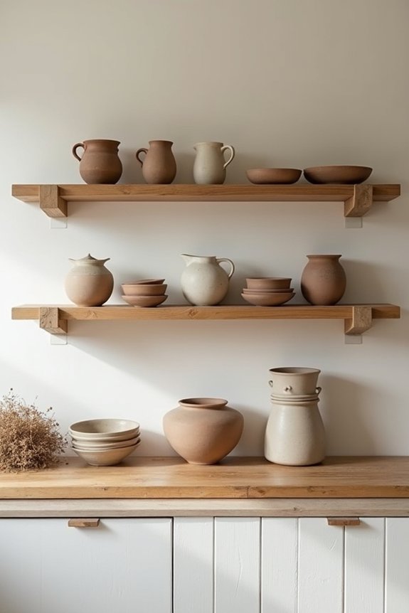 handmade pottery display stations