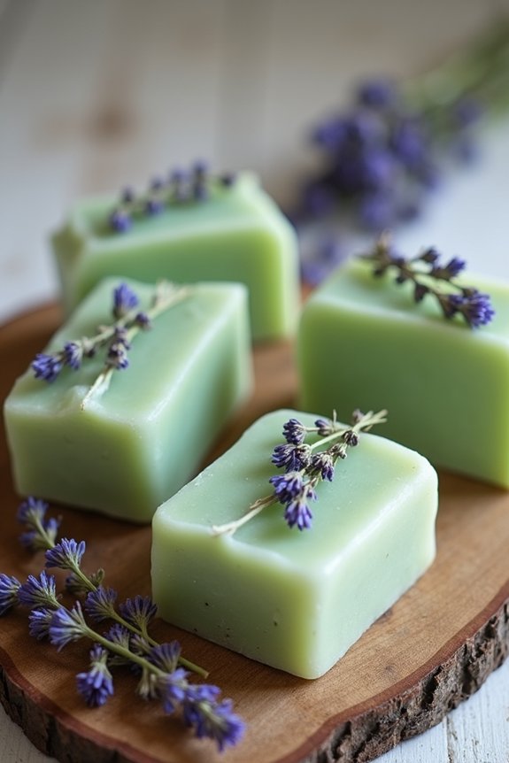 handmade sage green soaps