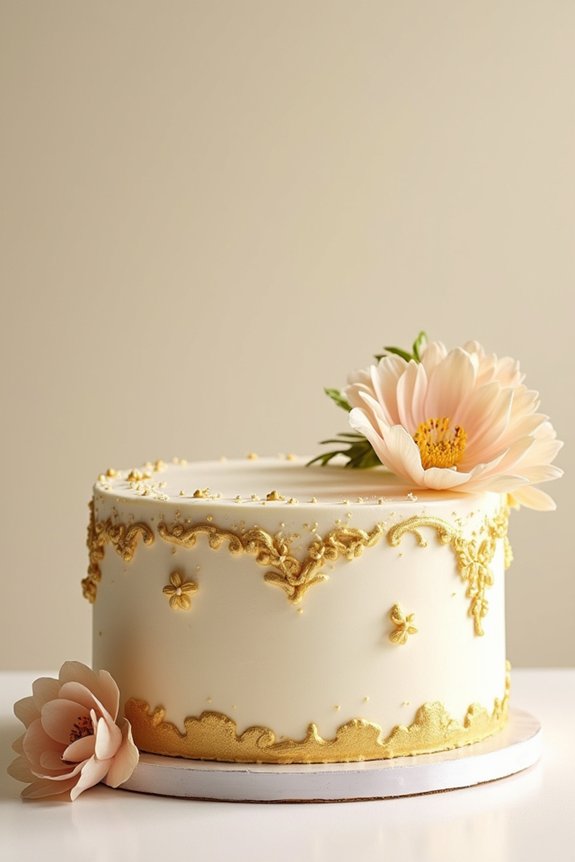 luxurious gold cake accents