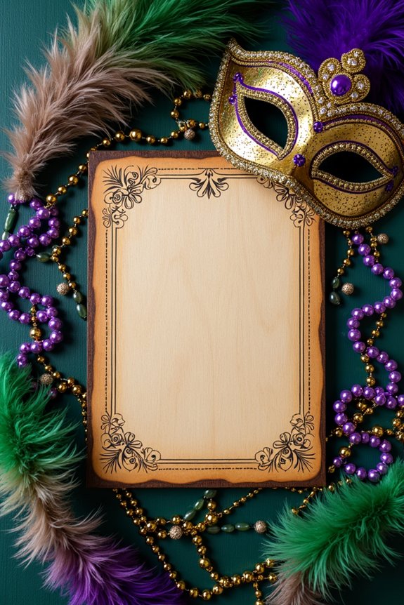 mardi gras invitation symbols