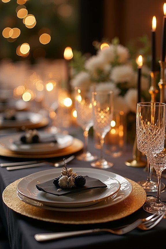 metallic accents enhance elegance