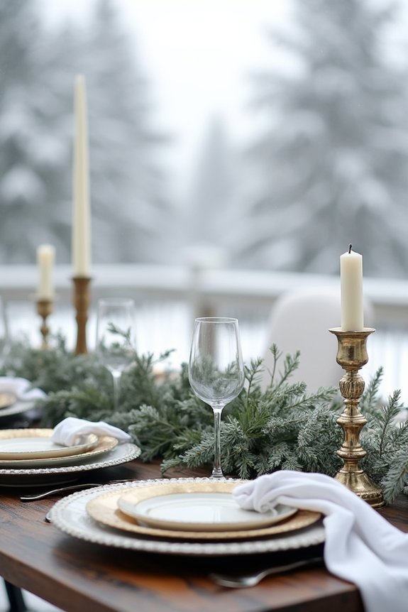metallic accents enhance tablescape