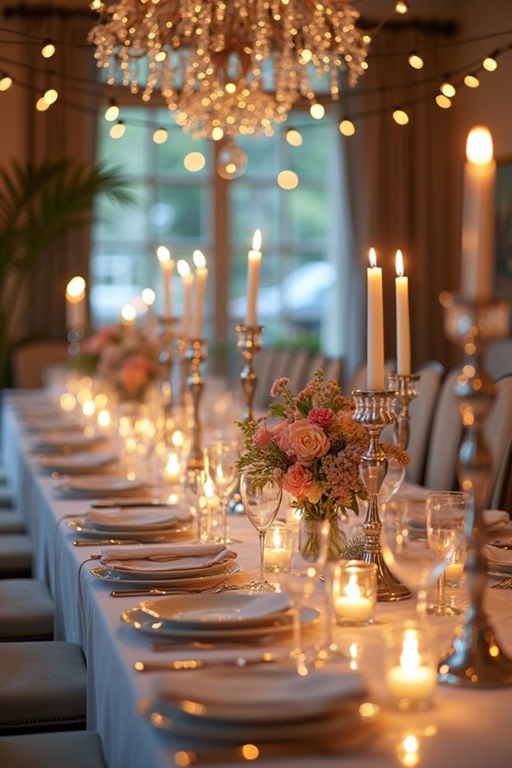 metallic silver party accents