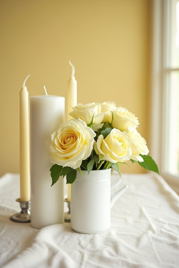 minimalist yellow candle displays