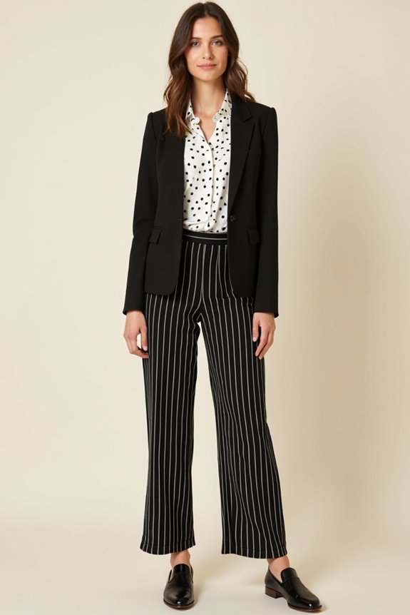 mixing black and white patterns