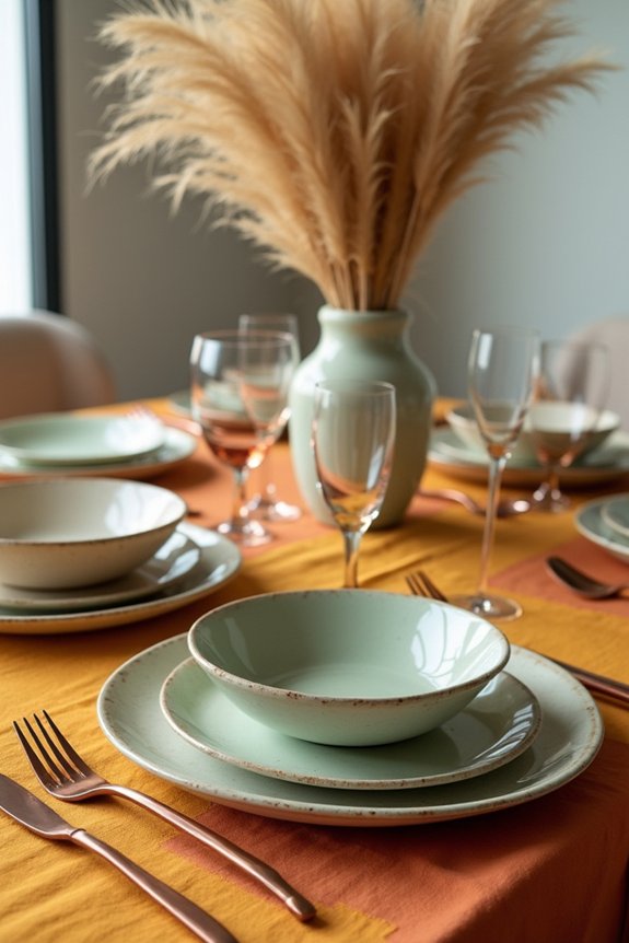 modern vibrant autumn tablescape