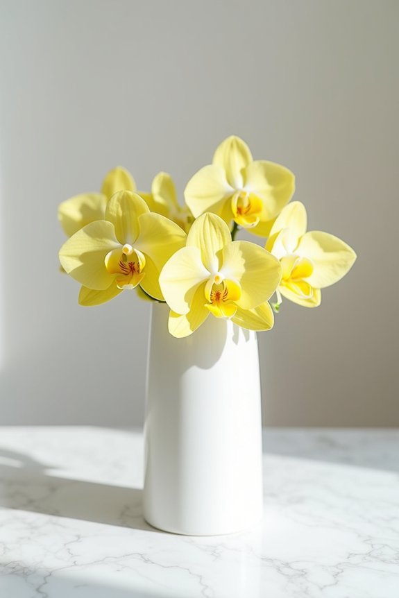 modern yellow orchid elegance