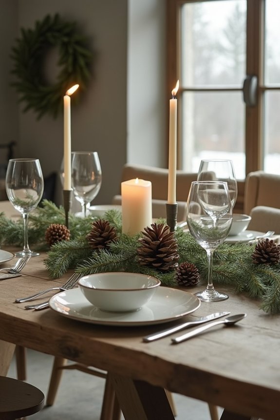 natural accents enhance tablescape