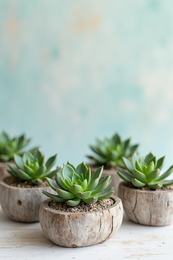 nautical succulent driftwood favors