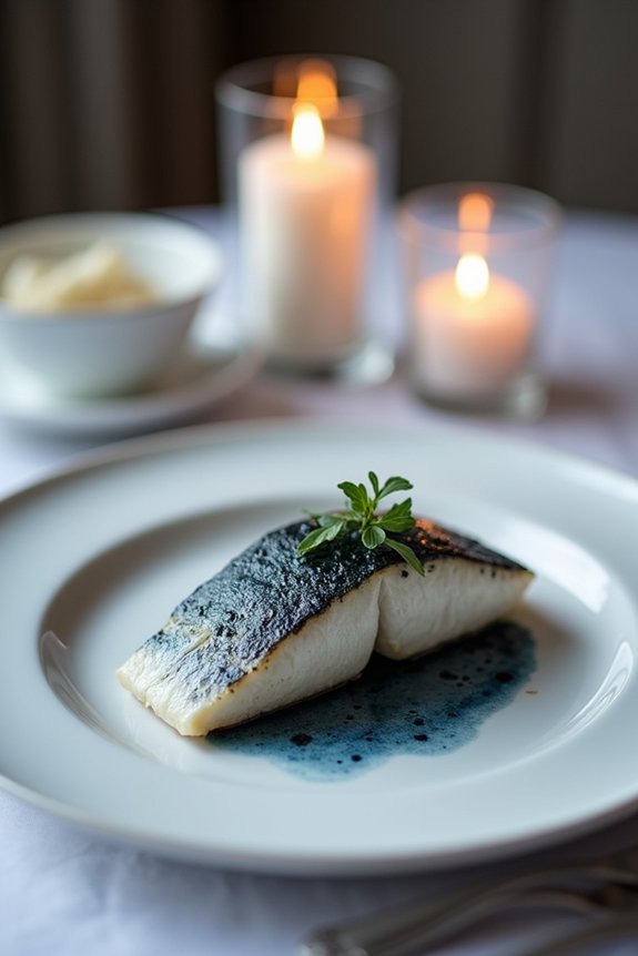 navy blue gourmet dishes