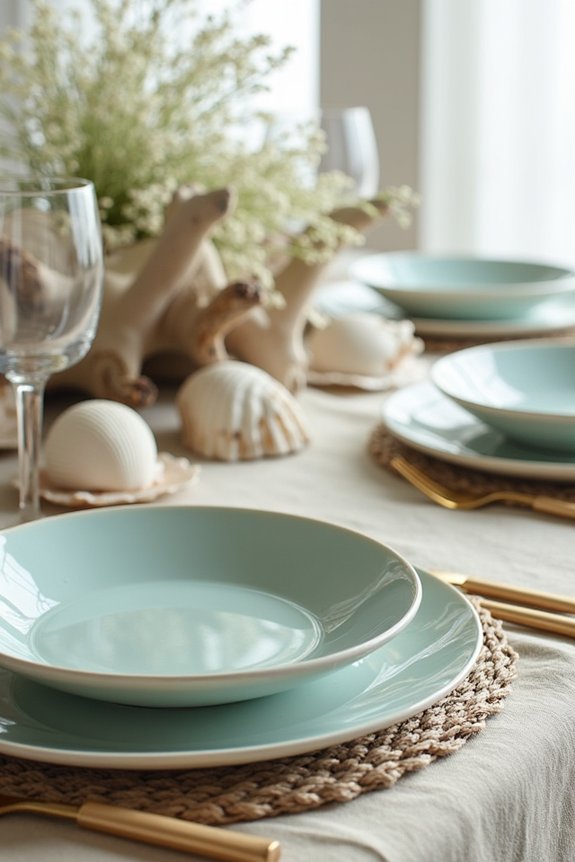 ocean inspired coastal tableware