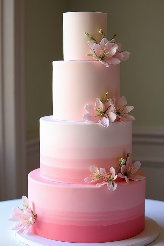 ombr pink elegant cakes