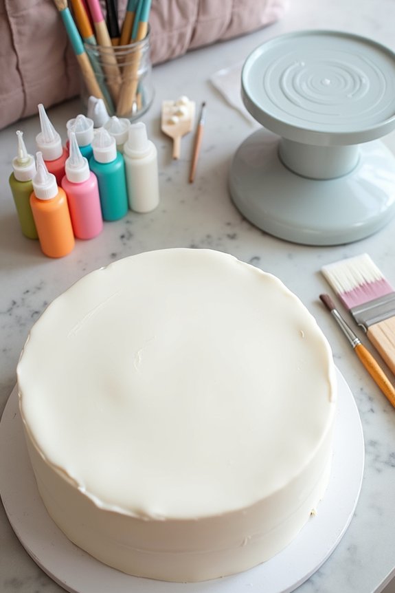 painting party cake materials