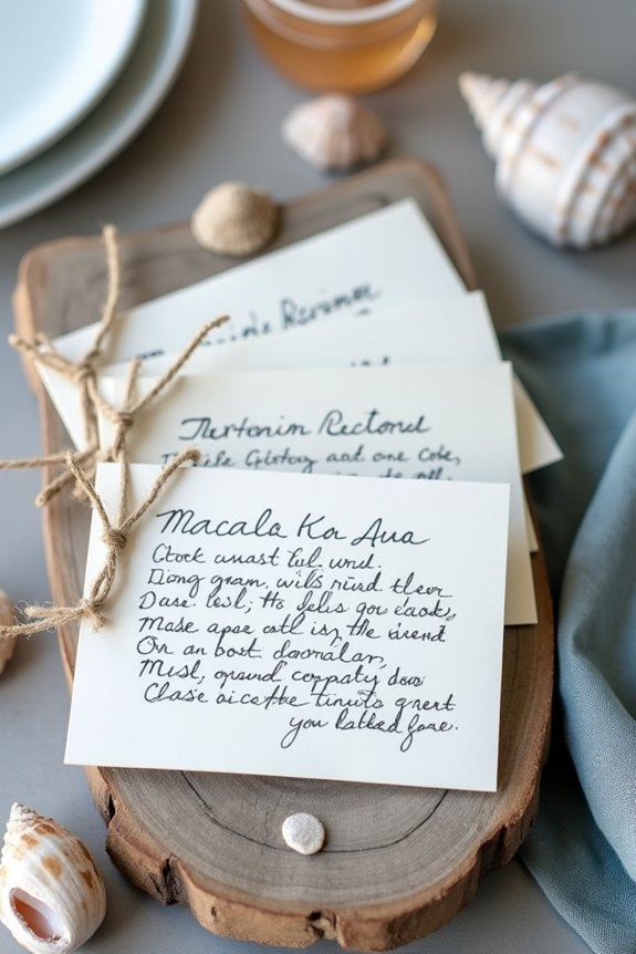personalized coastal recipe favors